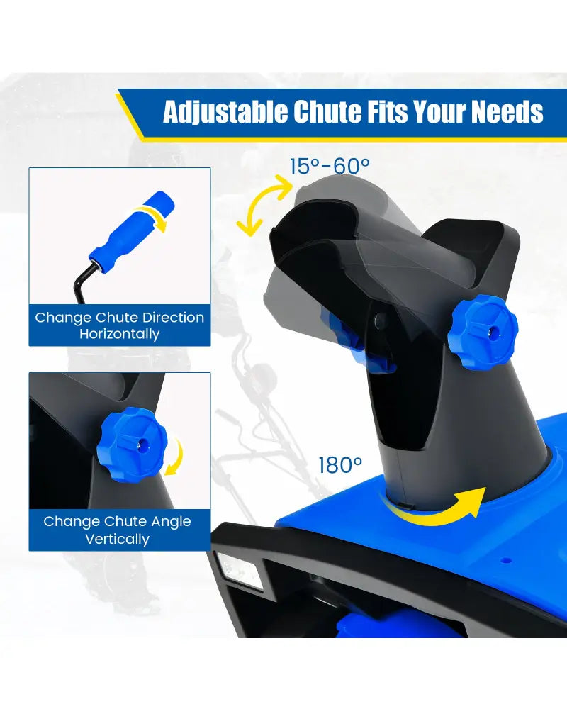 20 Inch 120V 15Amp Electric Snow Thrower with 180° Rotatable Chute-Blue - Blue - Snow Removal