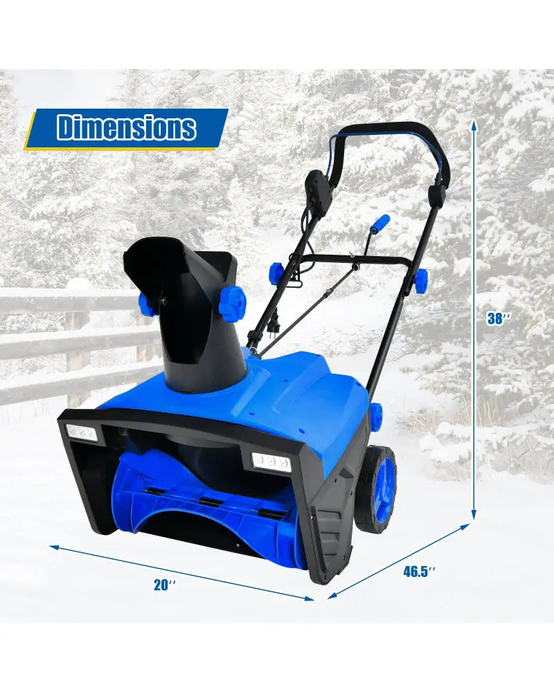 20 Inch 120V 15Amp Electric Snow Thrower with 180° Rotatable Chute-Blue - Blue - Snow Removal