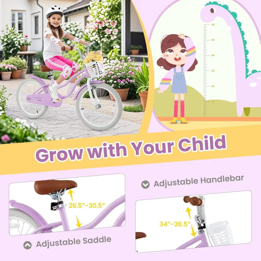 20 Inch Adjustable Kids Bike with 2 Brake System - Oasis Home Essentials
