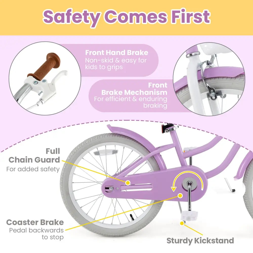 20 Inch Adjustable Kids Bike with 2 Brake System - Oasis Home Essentials