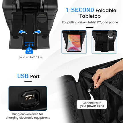 20 Inch Carry-on Luggage PC Hardside Suitcase TSA Lock with Front Pocket and USB Port-Black - Black - Camping