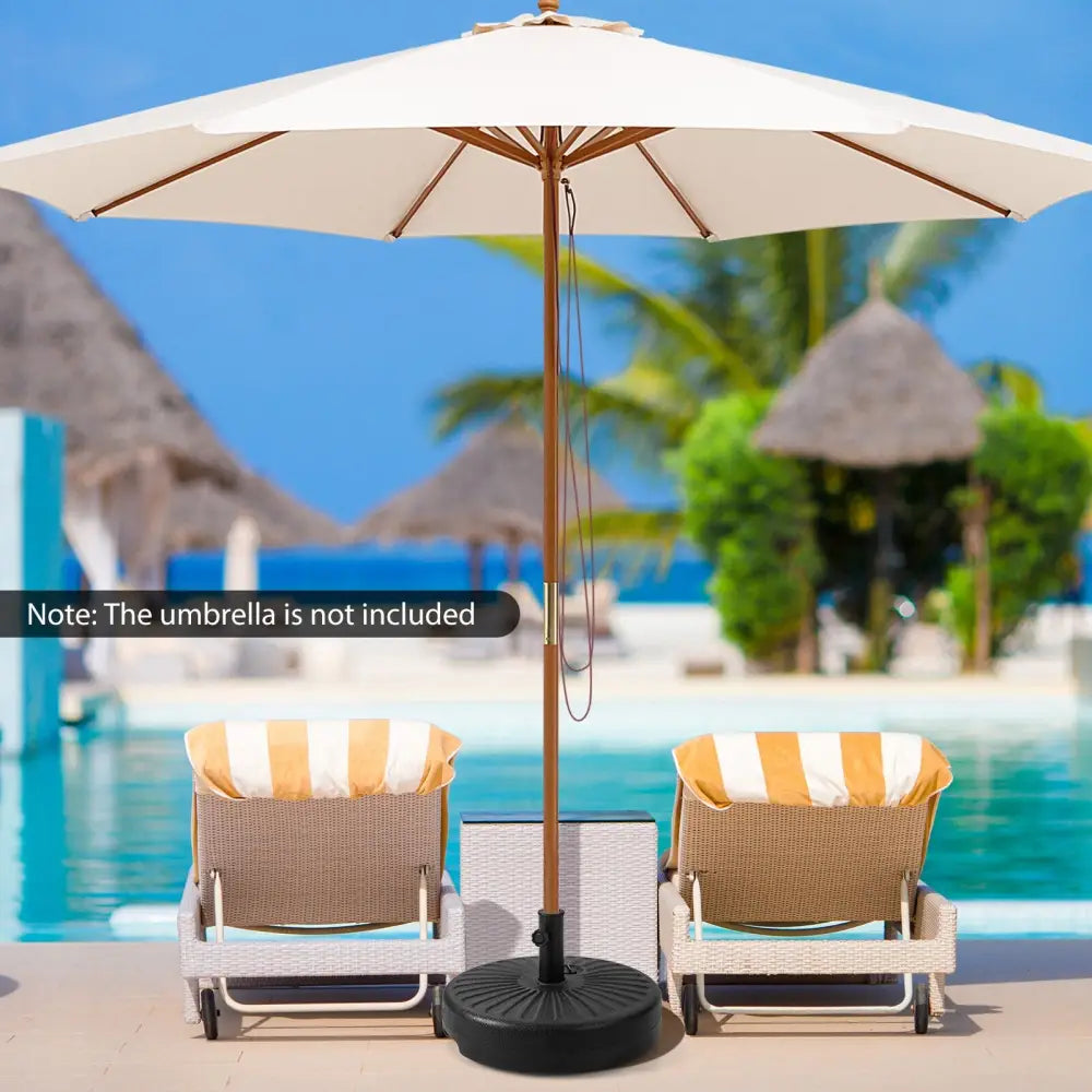 20 Inch Fillable Heavy-Duty Round Umbrella Base Stand - Black - Outdoor Umbrella Bases