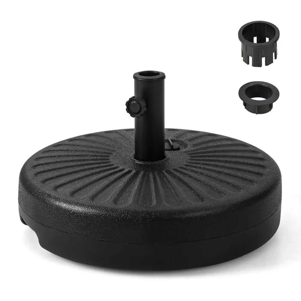 20 Inch Fillable Heavy-Duty Round Umbrella Base Stand - Black - Outdoor Umbrella Bases