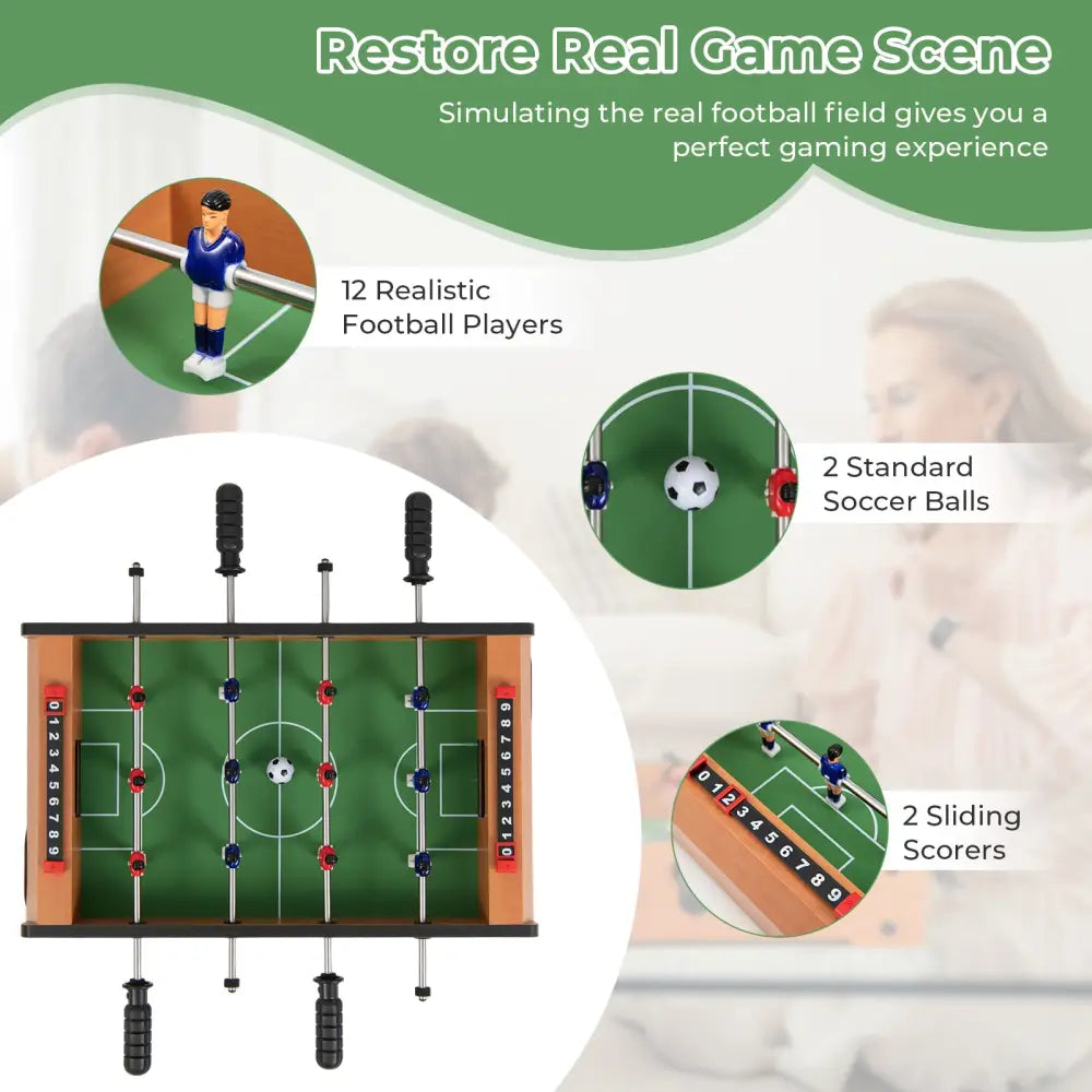 20 Inch Indoor Competition Game Soccer Table - Brown - Game Room