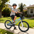 20 Inch Kids Bike Adjustable with Kickstand and Storage Basket for Aged 8+ Years-Navy - Navy - Kids Bike