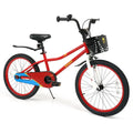 20 Inch Kids Bike Adjustable with Kickstand and Storage Basket for Aged 8+ Years - Red - Oasis Home Essentials