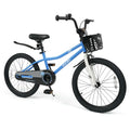 20 Inch Kids Bike Adjustable with Kickstand and Storage Basket for Aged 8+ Years - Navy - Oasis Home Essentials