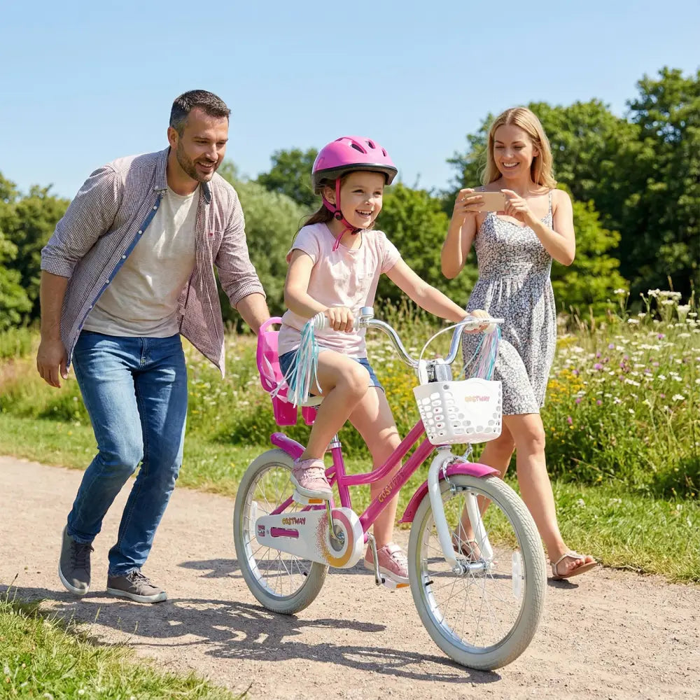 20 Inch Kids Bike with Front Basket and 2 Brake System for 8+ Years Old Rose Red - Rose Red - Kids Bike