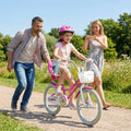 20 Inch Kids Bike with Front Basket and 2 Brake System for 8+ Years Old Rose Red - Rose Red - Kids Bike
