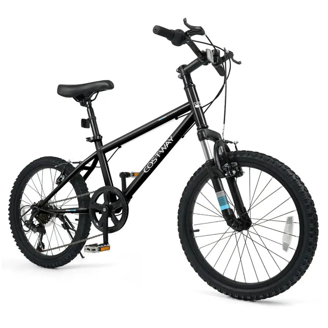 20 Inch Kids Mountain Bike Child Bicycle for Boys Girls Aged 8+ Years Old Black - Oasis Home Essentials