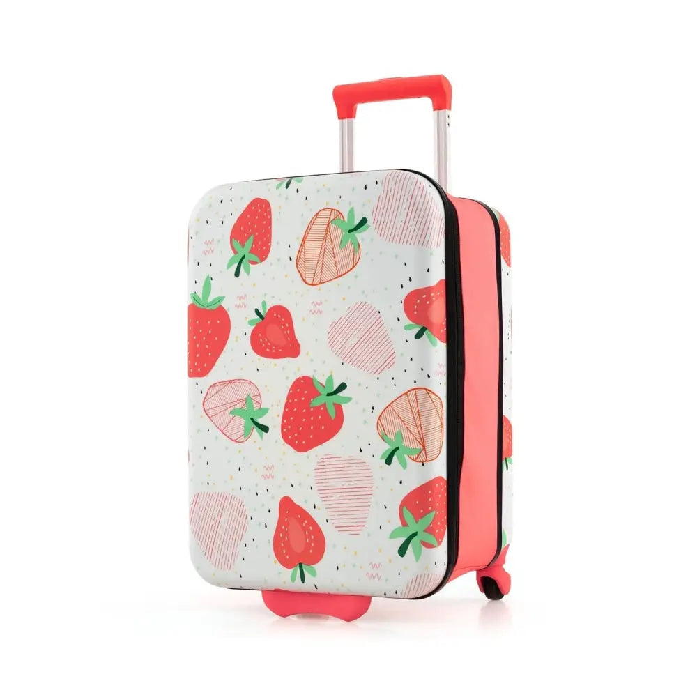 20 Inch Kids Rolling Luggage Foldable Hardshell Carry - on Suitcase on Wheels - Pink - Oasis Home Essentials