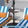 20 Inch Outdoor Adjustable Umbrella Table for 2 Sizes Patio Umbrella Pole-Coffee - Coffee - Outdoor Umbrella Bases