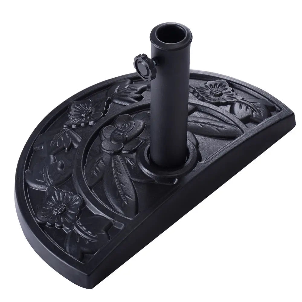 20 Inch Outdoor Patio Half Round Umbrella Base - Black - Outdoor Umbrella Bases