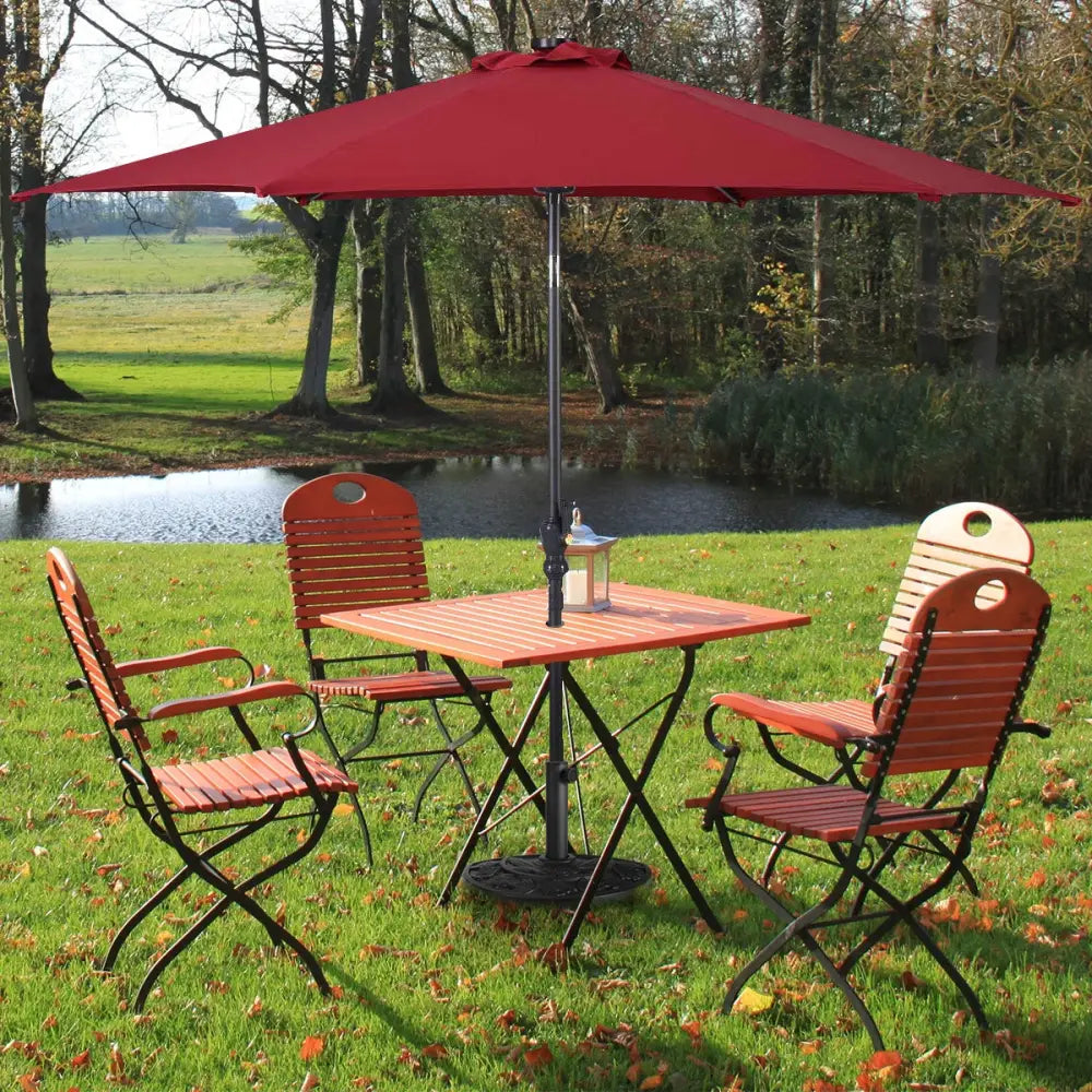 20 Inch Outdoor Patio Half Round Umbrella Base - Black - Outdoor Umbrella Bases