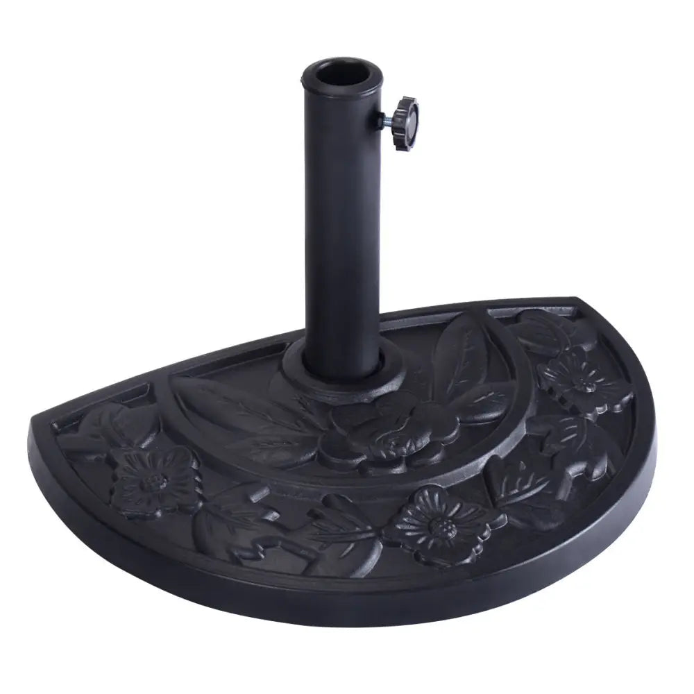 20 Inch Outdoor Patio Half Round Umbrella Base - Black - Outdoor Umbrella Bases