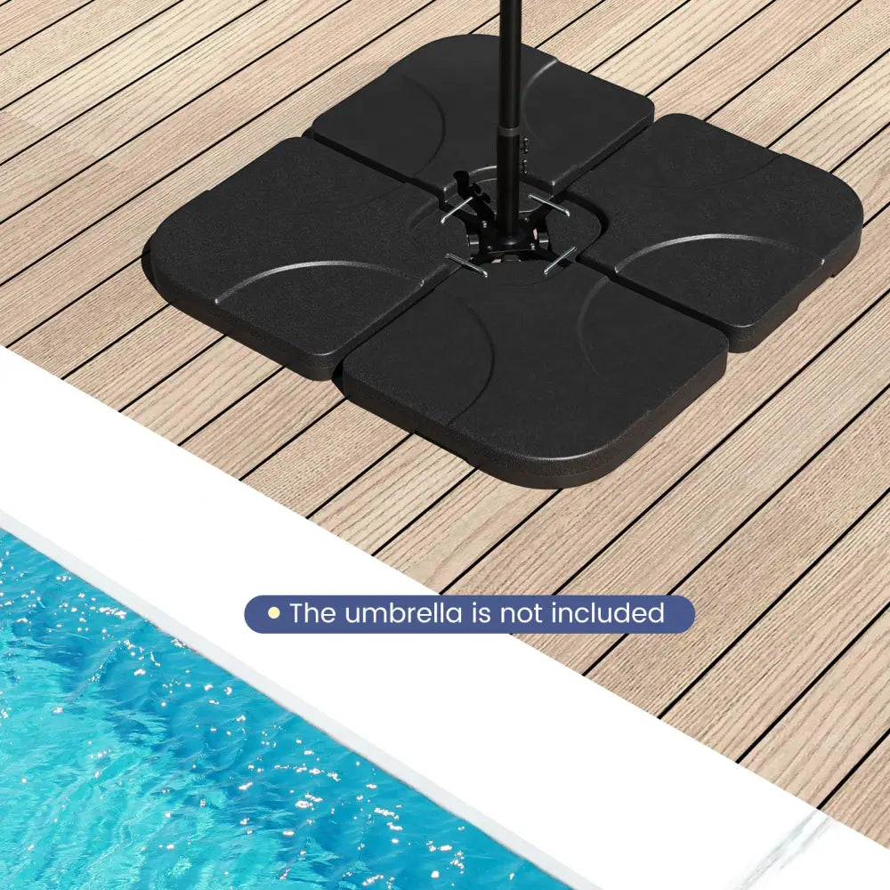 20 Inch Patio Offset Water Filled Plate Umbrella Base Sand-Black - Black - Outdoor Umbrella Bases