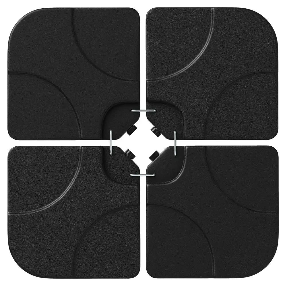 20 Inch Patio Offset Water Filled Plate Umbrella Base Sand-Black - Black - Outdoor Umbrella Bases