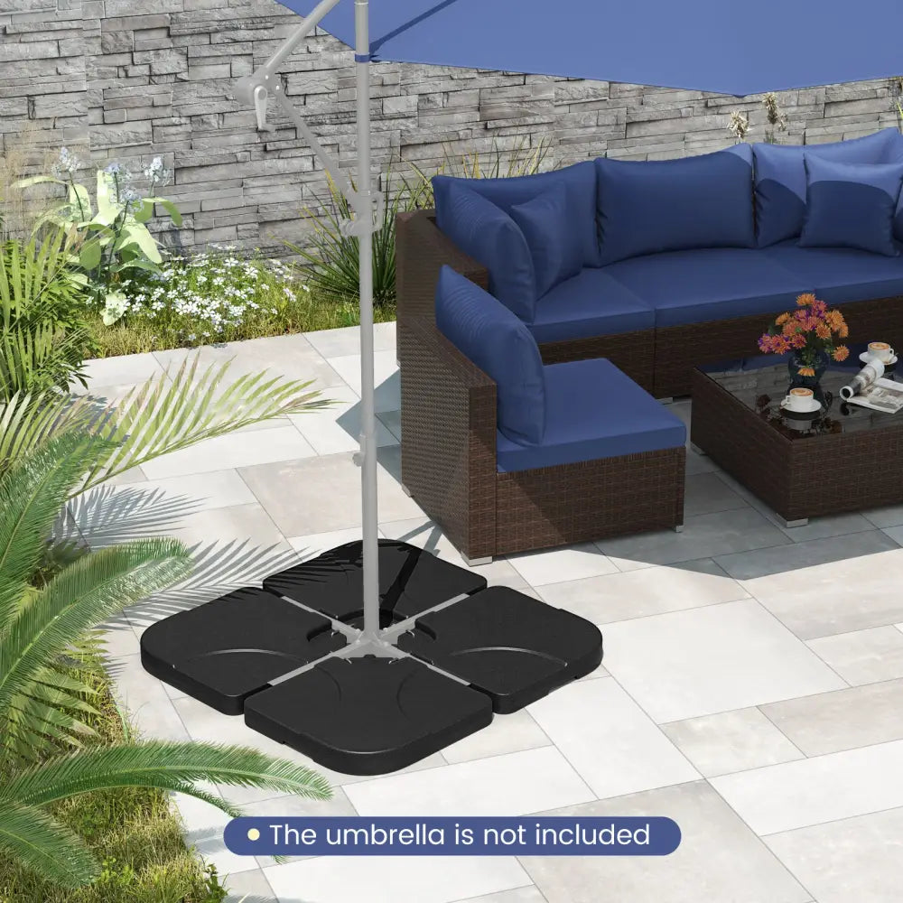 20 Inch Patio Offset Water Filled Plate Umbrella Base Sand-Black - Black - Outdoor Umbrella Bases