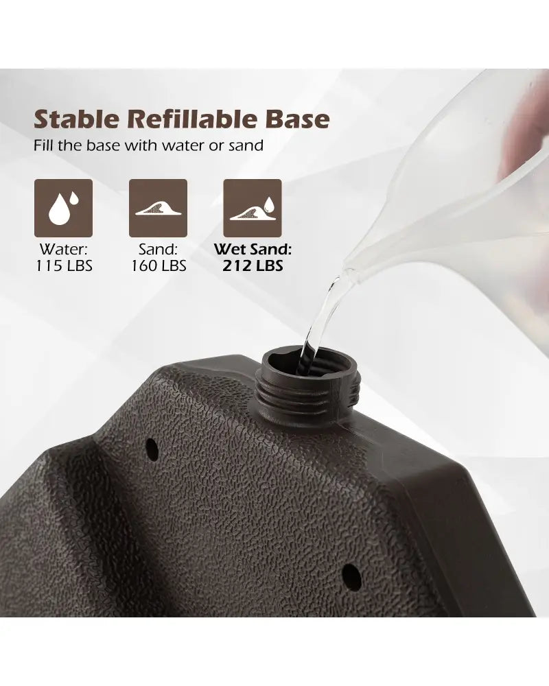 20 Inch Patio Offset Water Filled Plate Umbrella Base Sand-Coffee - Coffee - Outdoor Umbrella Bases