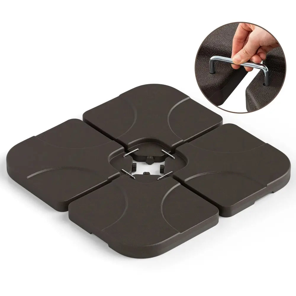 20 Inch Patio Offset Water Filled Plate Umbrella Base Sand-Coffee - Coffee - Outdoor Umbrella Bases