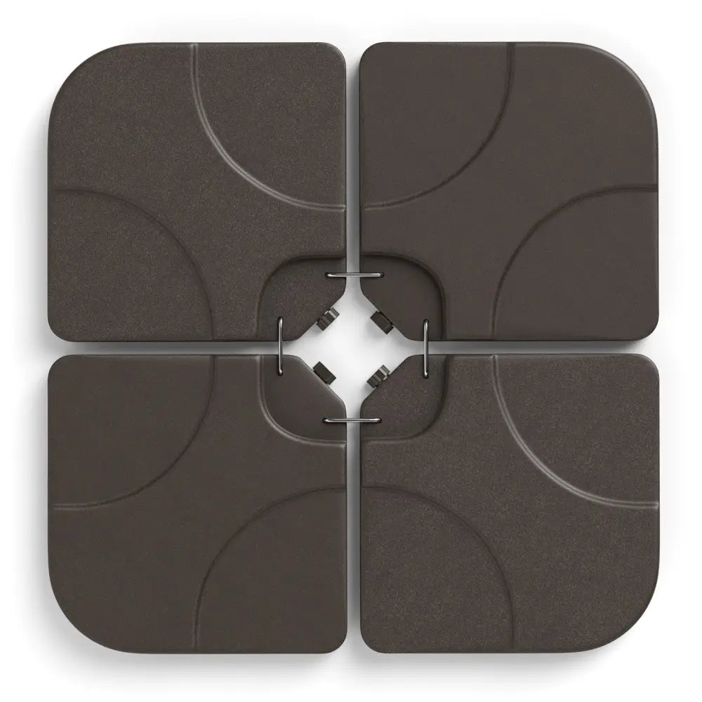 20 Inch Patio Offset Water Filled Plate Umbrella Base Sand-Coffee - Coffee - Outdoor Umbrella Bases