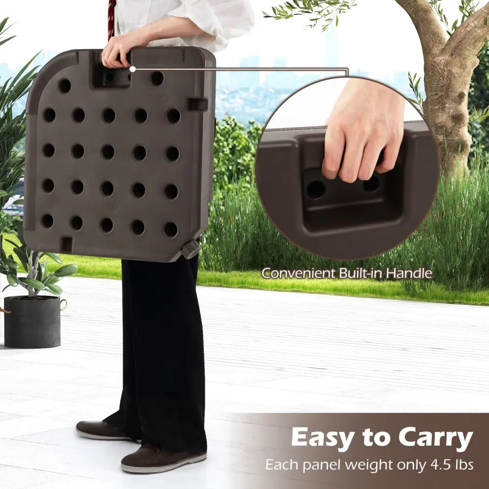 20 Inch Patio Offset Water Filled Plate Umbrella Base Sand-Coffee - Coffee - Outdoor Umbrella Bases