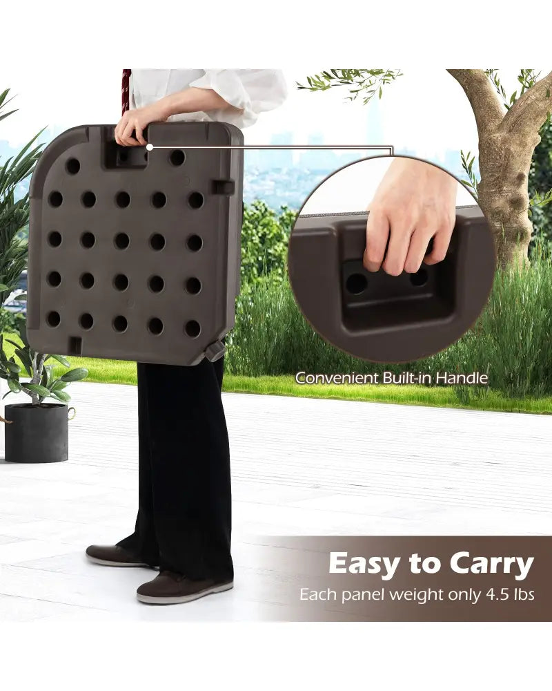 20 Inch Patio Offset Water Filled Plate Umbrella Base Sand-Coffee - Coffee - Outdoor Umbrella Bases