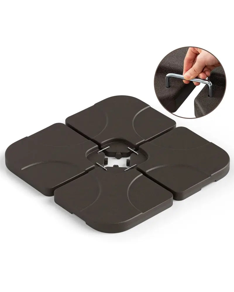 20 Inch Patio Offset Water Filled Plate Umbrella Base Sand-Coffee - Coffee - Outdoor Umbrella Bases