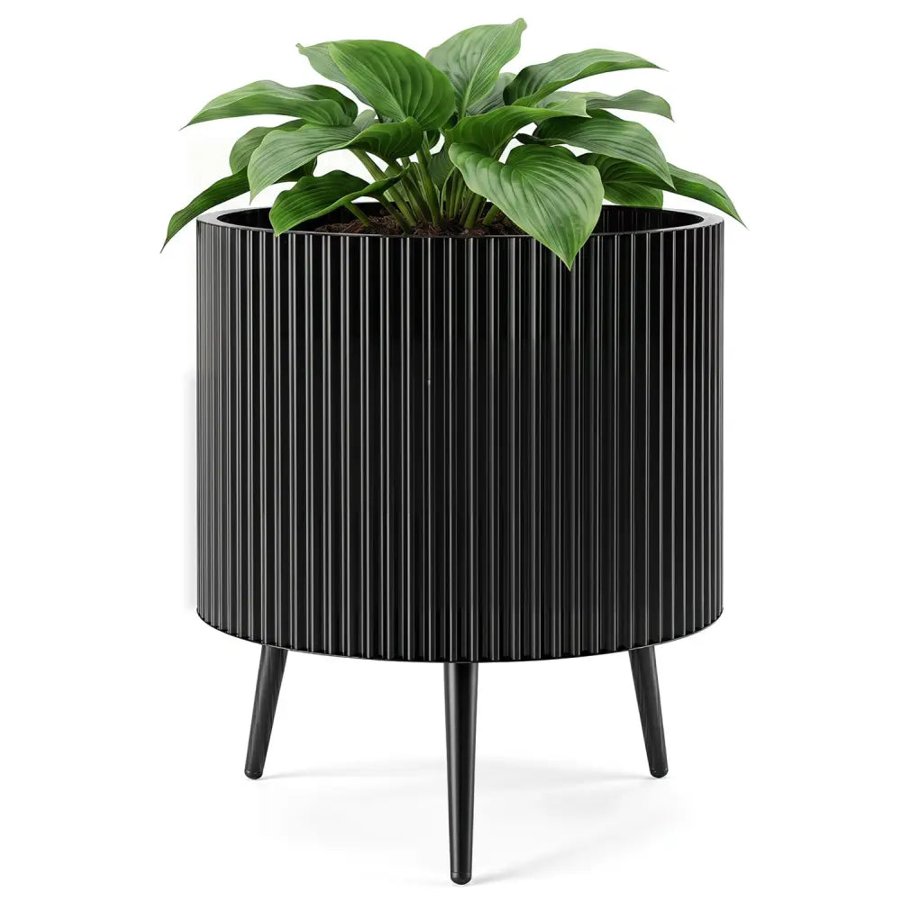 20 Inch Plant Pot with Stand and Tapered Legs for Garden - Raised Garden Beds