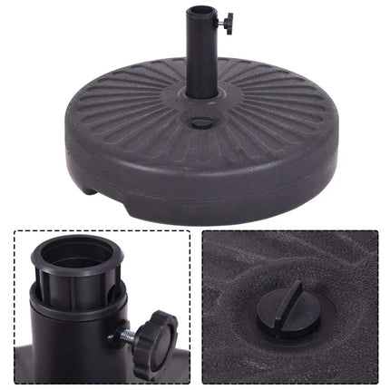 20 Inch Round 23L Water Filled Umbrella Base - Black - Outdoor Umbrella Bases