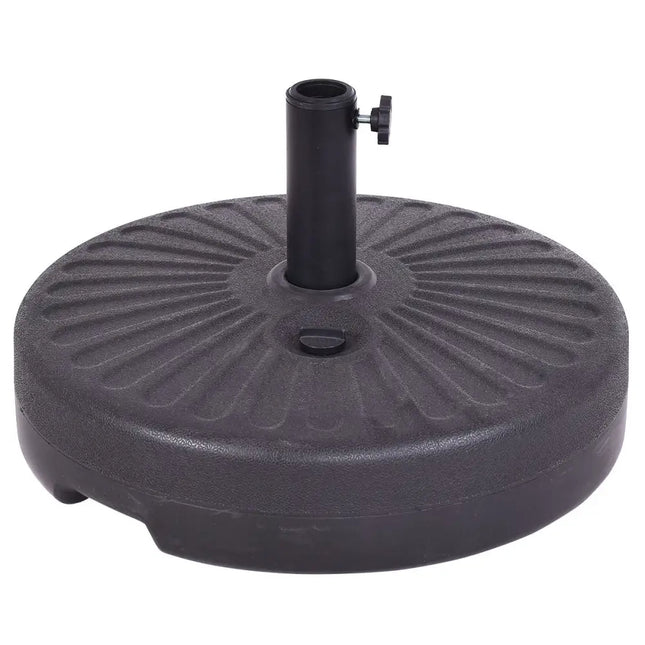 20 Inch Round 23L Water Filled Umbrella Base - Black - Outdoor Umbrella Bases