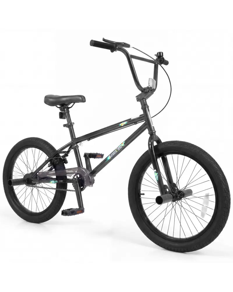 20 Inch Trick Bicycle with 360 Degree Steering and Adjustable Seat for Kids and Teens-Black - Black - Kids Bike