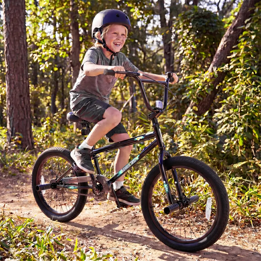 20 Inch Trick Bicycle with 360 Degree Steering and Adjustable Seat for Kids and Teens-Black - Black - Kids Bike
