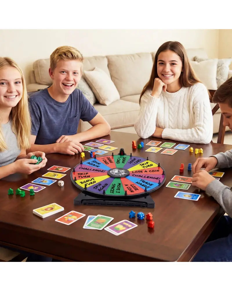 20 Inches 14 Slots Spin Wheel with Blackboard Marker for Prizes-Multicolor - Multicolor - Game Room