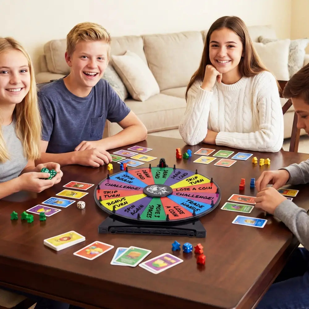 20 Inches 14 Slots Spin Wheel with Blackboard Marker for Prizes-Multicolor - Multicolor - Game Room