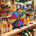 20 Inches 14 Slots Spin Wheel with Blackboard Marker for Prizes-Multicolor - Multicolor - Game Room