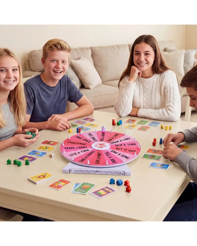 20 Inches 14 Slots Spin Wheel with Blackboard Marker for Prizes-Pink - Pink - Game Room