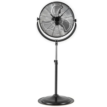 20 Inches High Velocity Pedestal Fan with 3 Speeds and Adjustable Height-Black Costway
