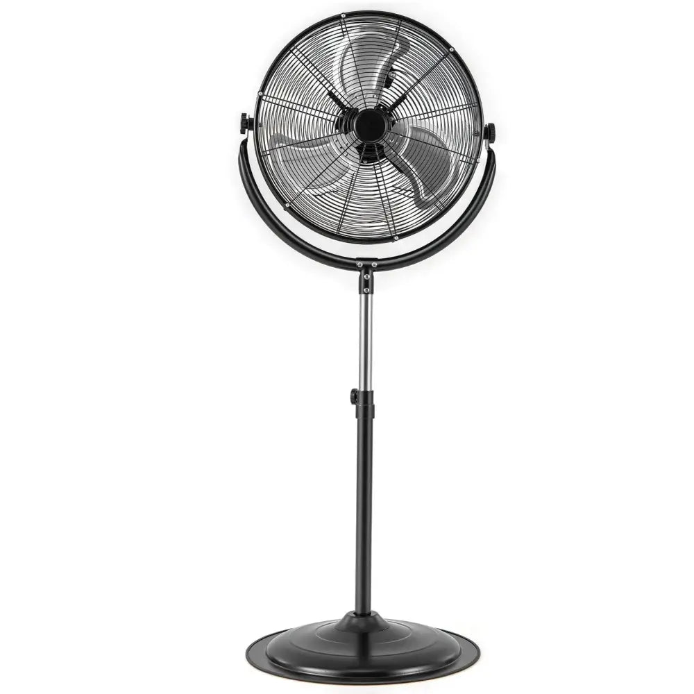 20 Inches High Velocity Pedestal Fan with 3 Speeds and Adjustable Height-Black Costway