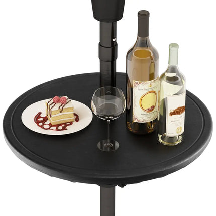 20 Inches Outdoor Adjustable Umbrella Table with 1.5 Inches Umbrella Hole - Black - Outdoor Umbrella Bases
