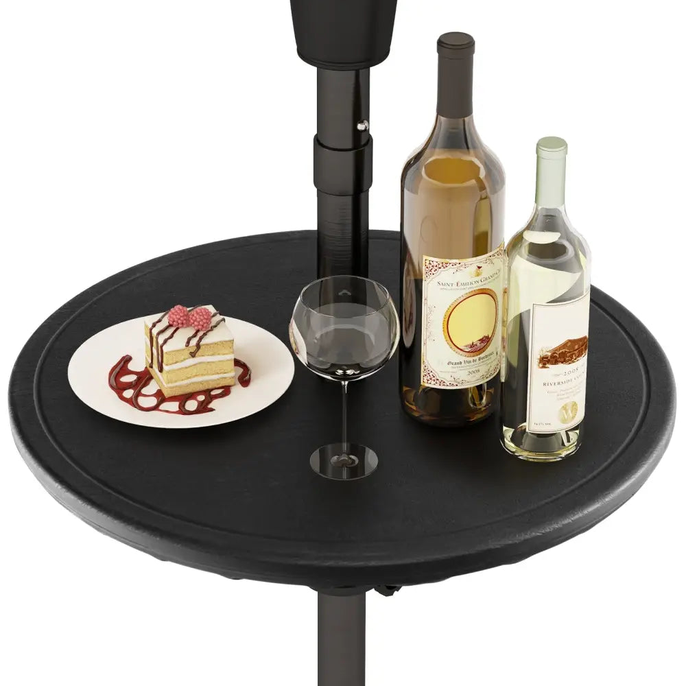 20 Inches Outdoor Adjustable Umbrella Table with 1.5 Inches Umbrella Hole - Black - Outdoor Umbrella Bases
