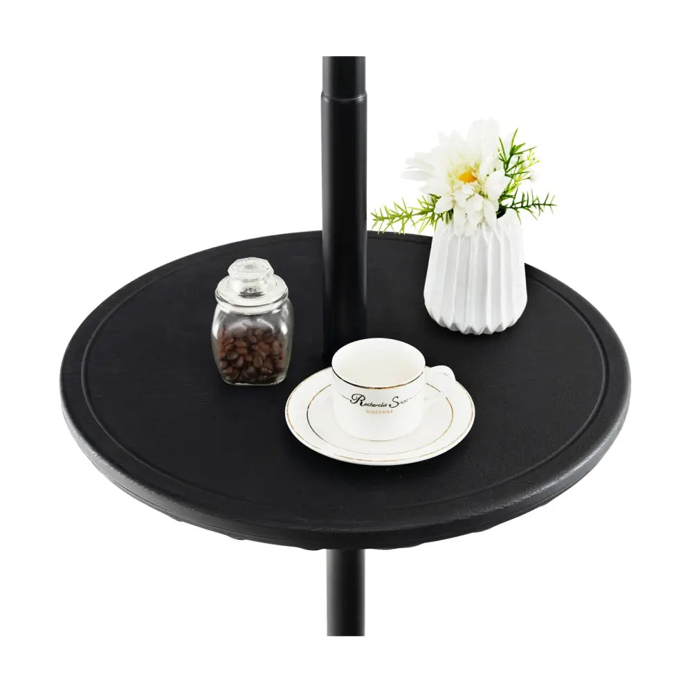20 Inches Outdoor Adjustable Umbrella Table with 1.5 Inches Umbrella Hole - Black - Outdoor Umbrella Bases