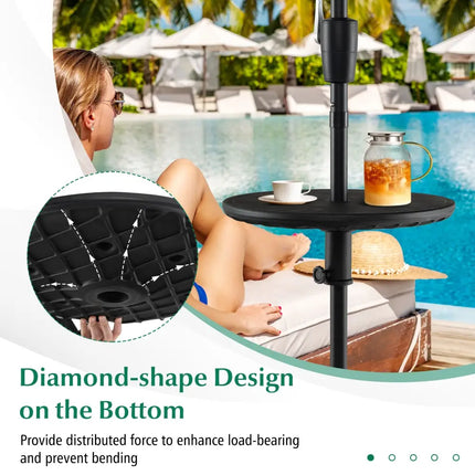 20 Inches Outdoor Adjustable Umbrella Table with 1.5 Inches Umbrella Hole - Black - Outdoor Umbrella Bases