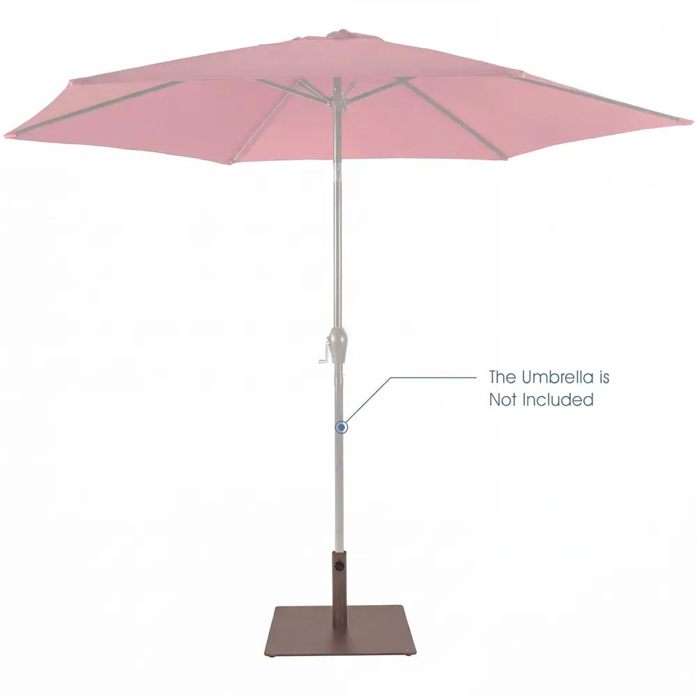 20 Inches Patio Umbrella Base Stand with 4 Adjustable Footpads-Brown - Brown - Outdoor Umbrella Bases