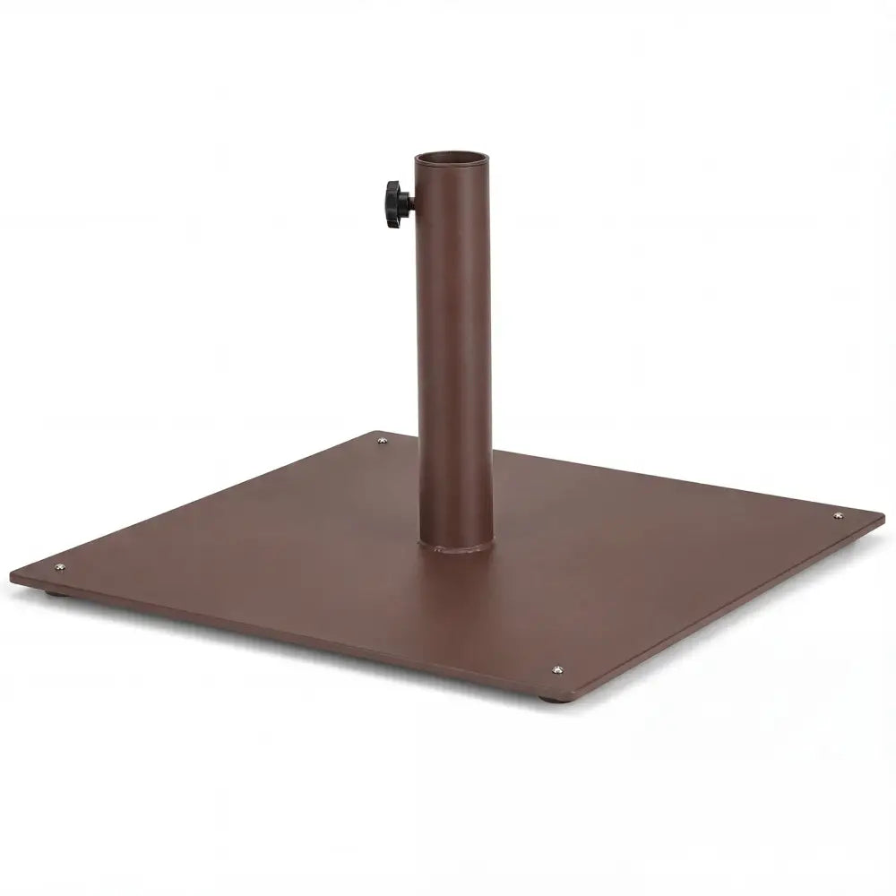 20 Inches Patio Umbrella Base Stand with 4 Adjustable Footpads-Brown - Brown - Outdoor Umbrella Bases
