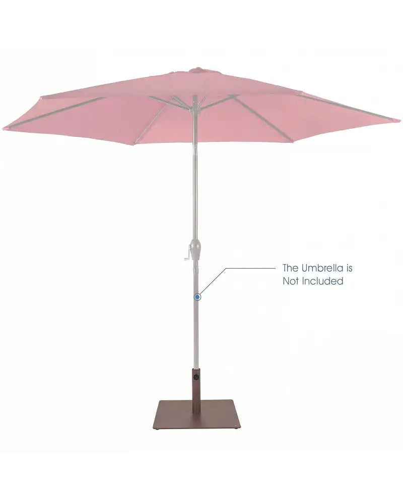 20 Inches Patio Umbrella Base Stand with 4 Adjustable Footpads-Brown - Brown - Outdoor Umbrella Bases