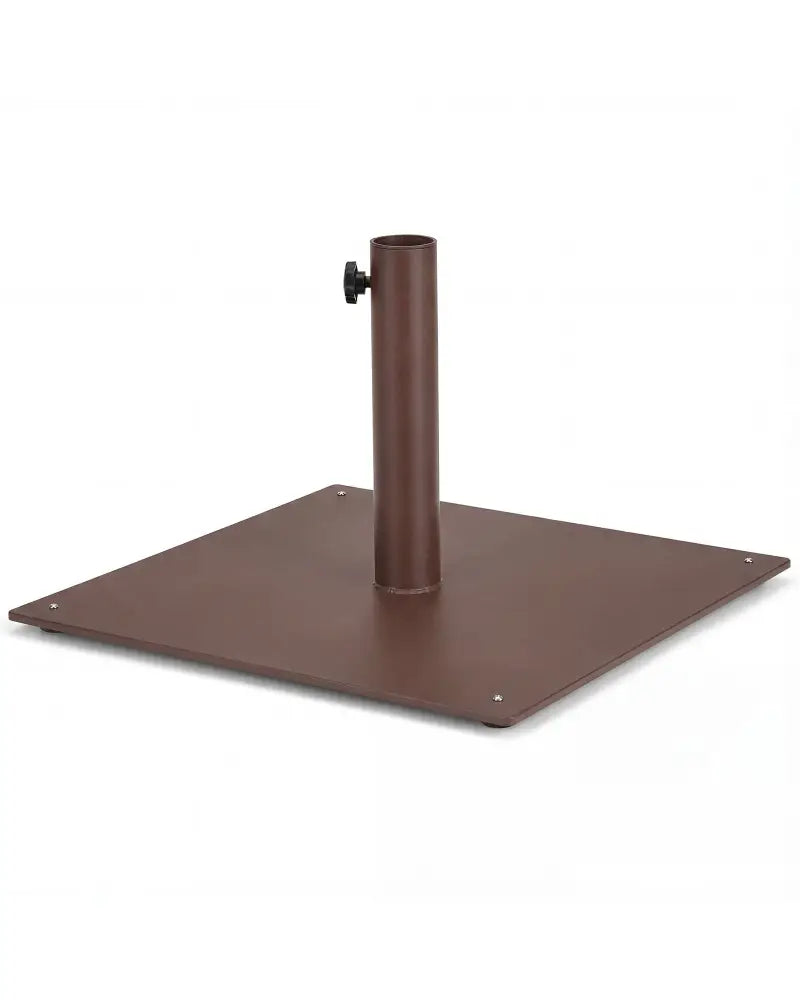 20 Inches Patio Umbrella Base Stand with 4 Adjustable Footpads-Brown - Brown - Outdoor Umbrella Bases