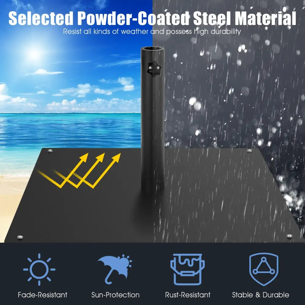 20 Inches Patio Umbrella Base with 4 Adjustable Footpads - Black - Outdoor Umbrella Bases