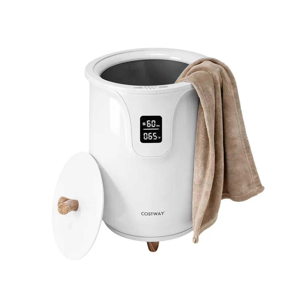 20 L Large Blanket and Towel Warmer with 3 Heat Levels for Bathroom-White - White - Dryers