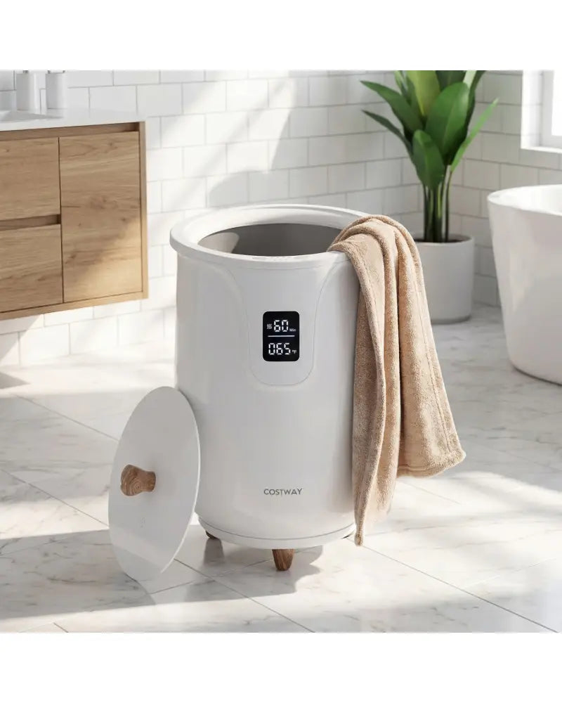 20 L Large Blanket and Towel Warmer with 3 Heat Levels for Bathroom-White - White - Dryers